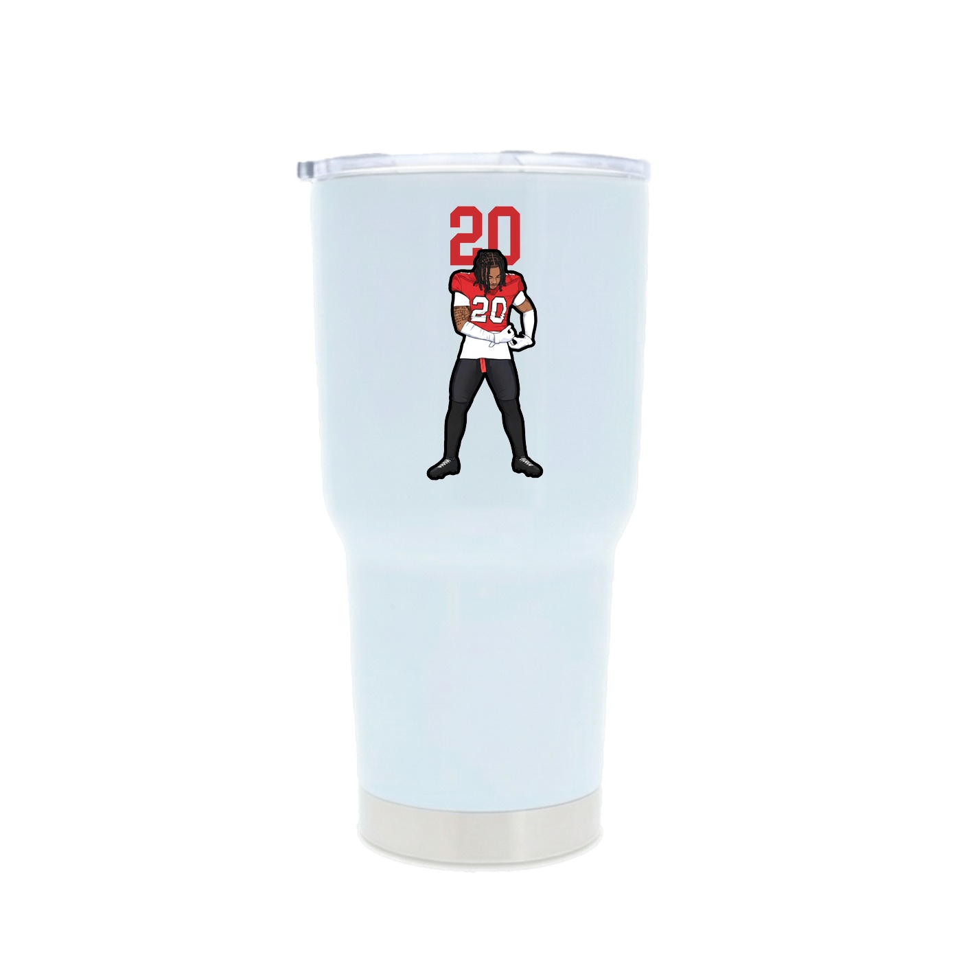 30oz Stainless Steel Tumbler — Number Top in White