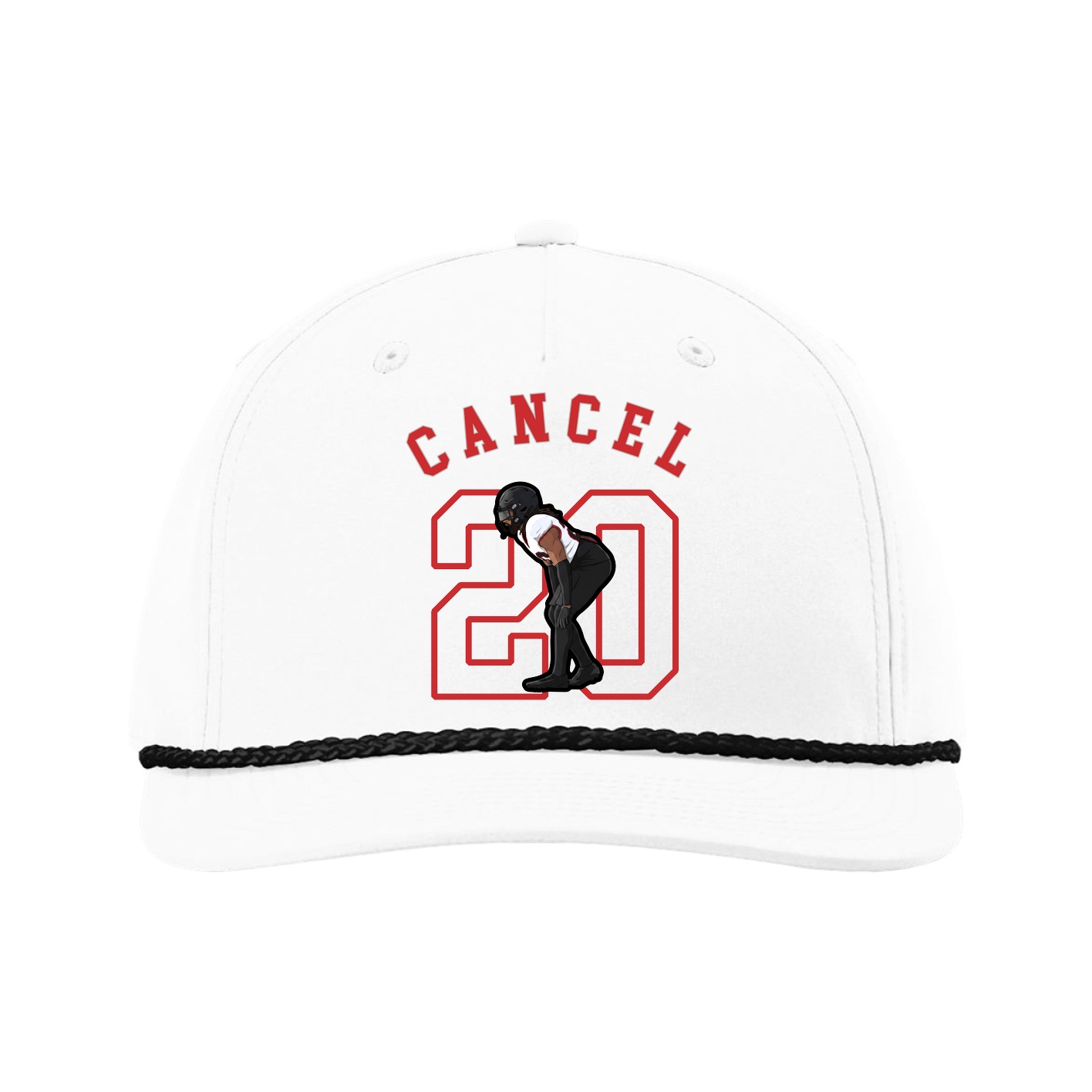 Five-Panel Classic Rope Cap — Shirsey Arch in White