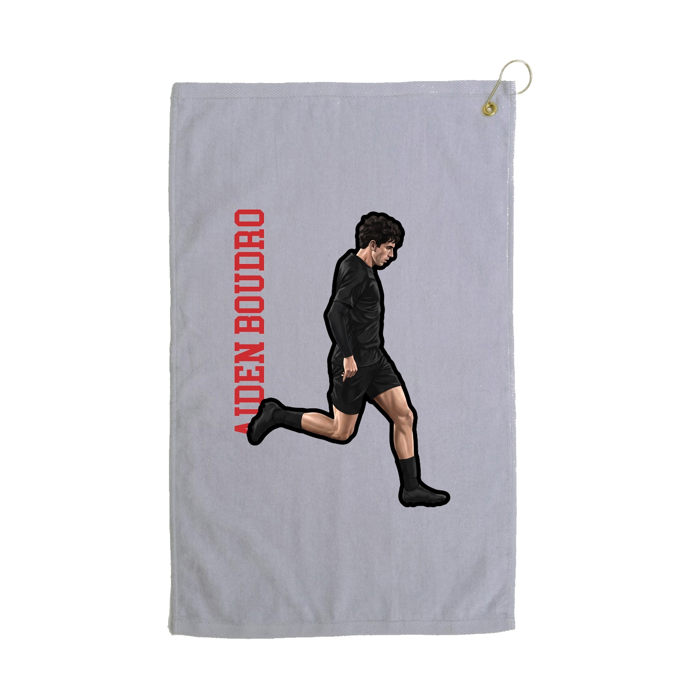 Golf Towel — Name Vertical in Grey