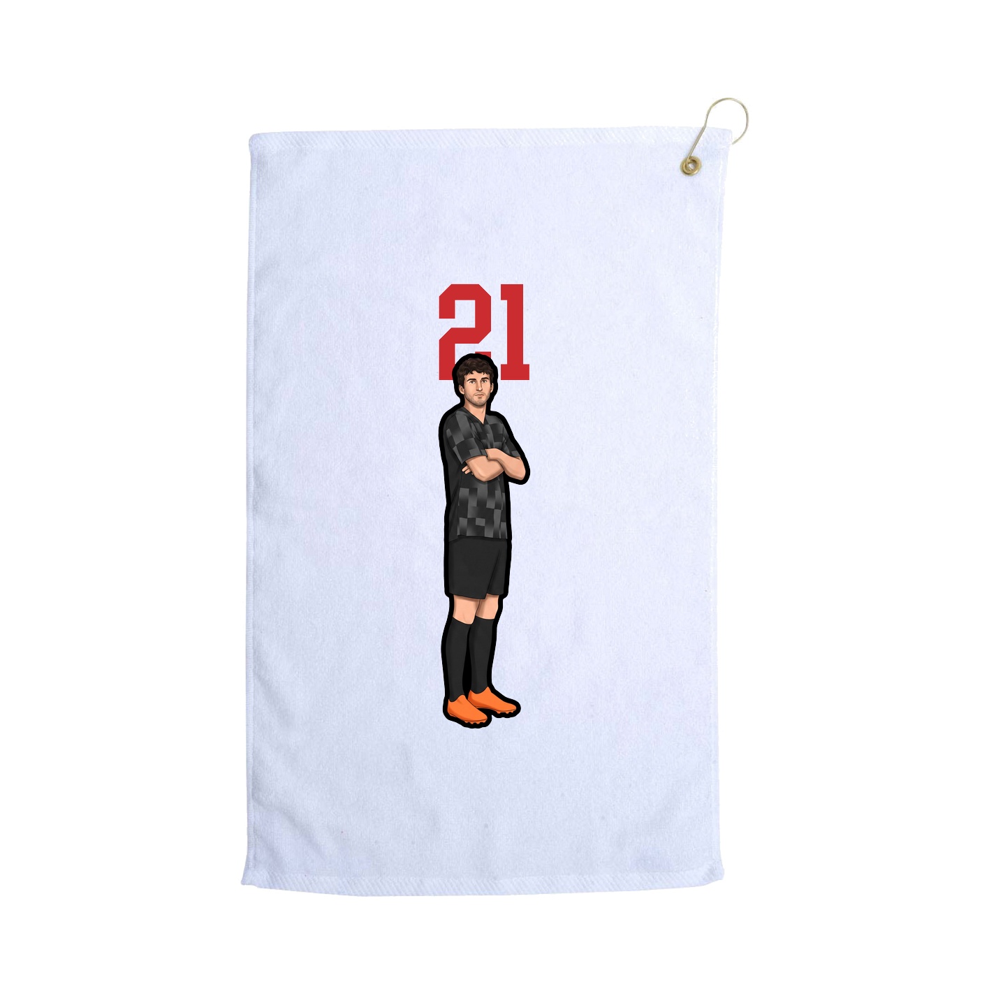 Golf Towel — Number Top in White