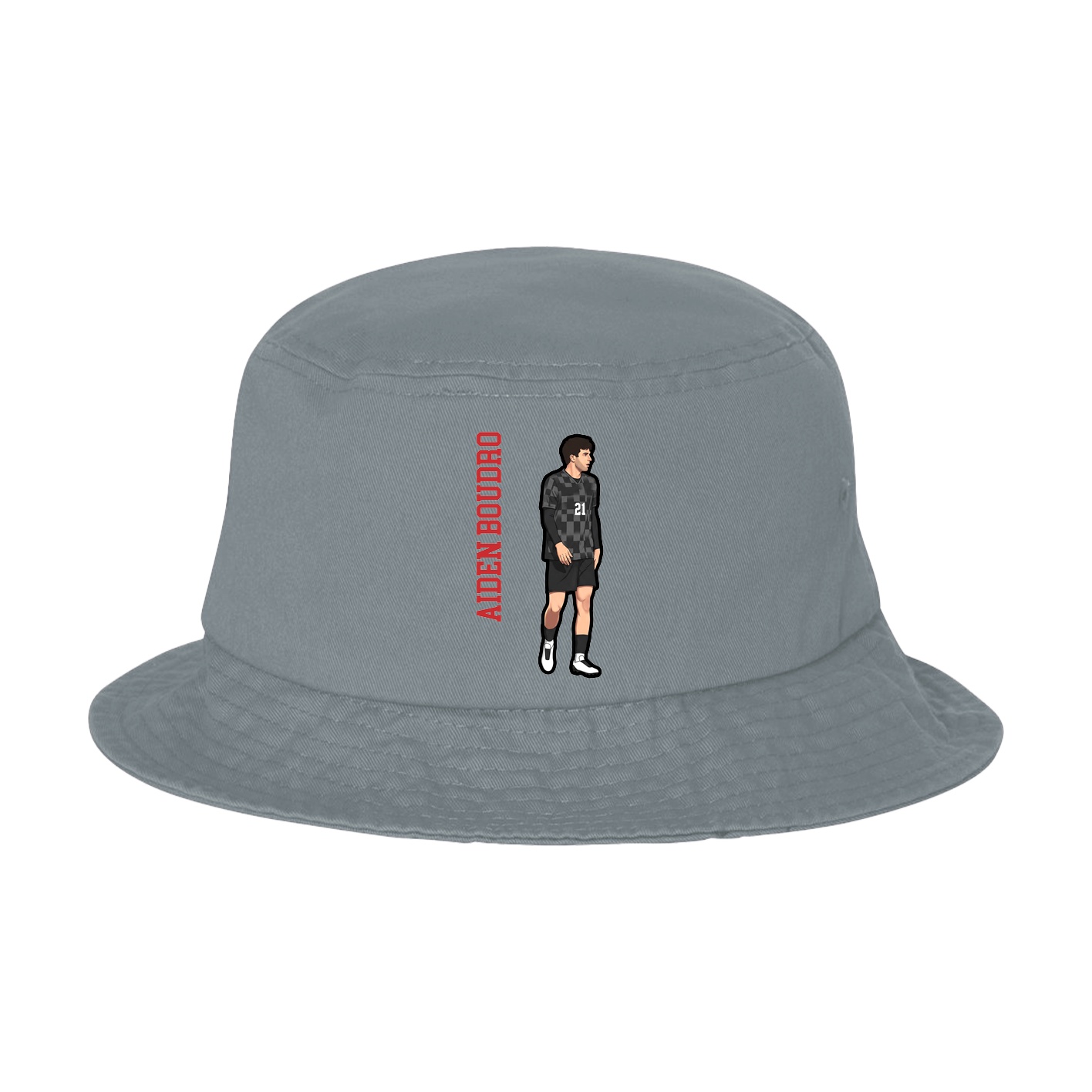 Bucket Cap — Name Vertical in Grey