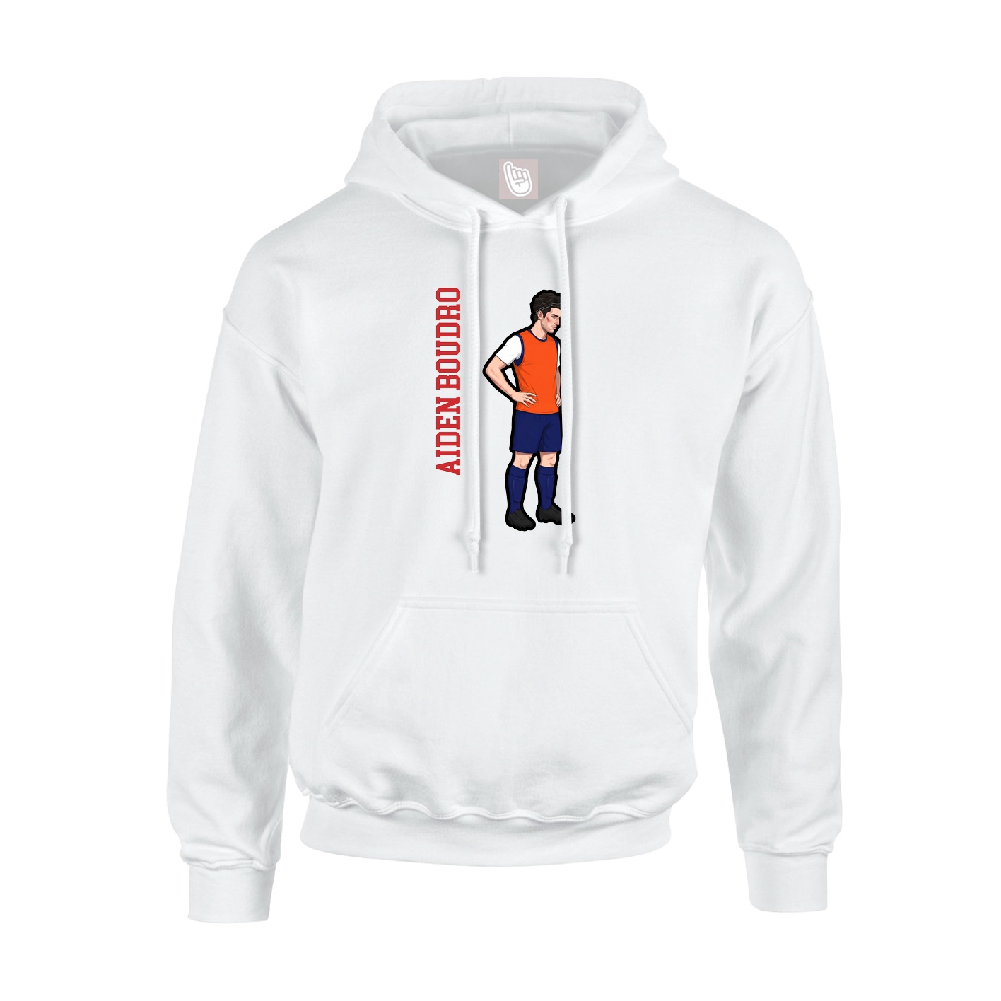 Hoodie — Name Vertical in White