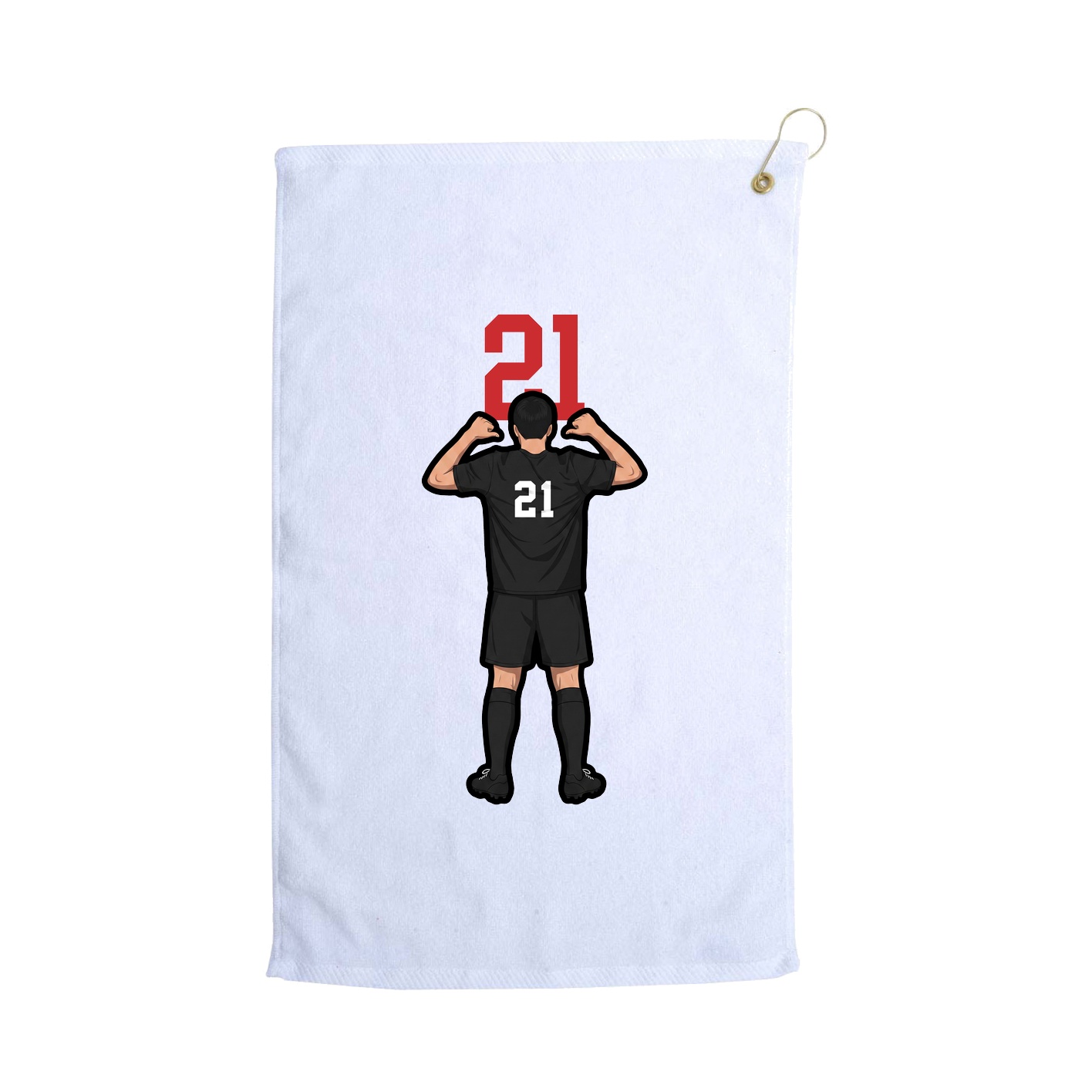Golf Towel — Number Top in White