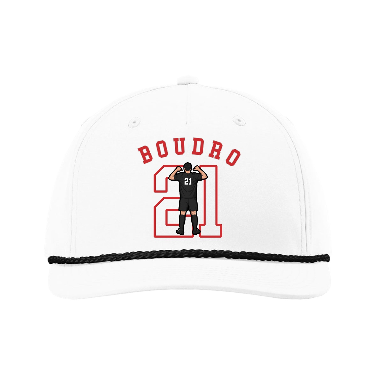 Five-Panel Classic Rope Cap — Shirsey Arch in White