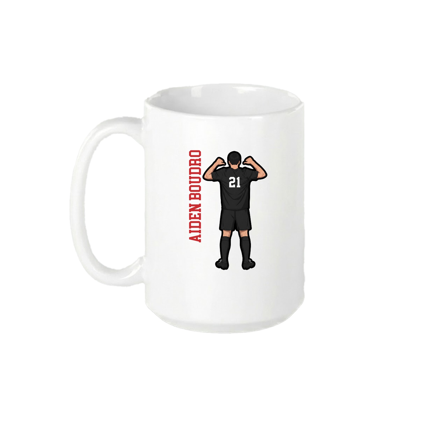 15oz Coffee Mug — Name Vertical in White