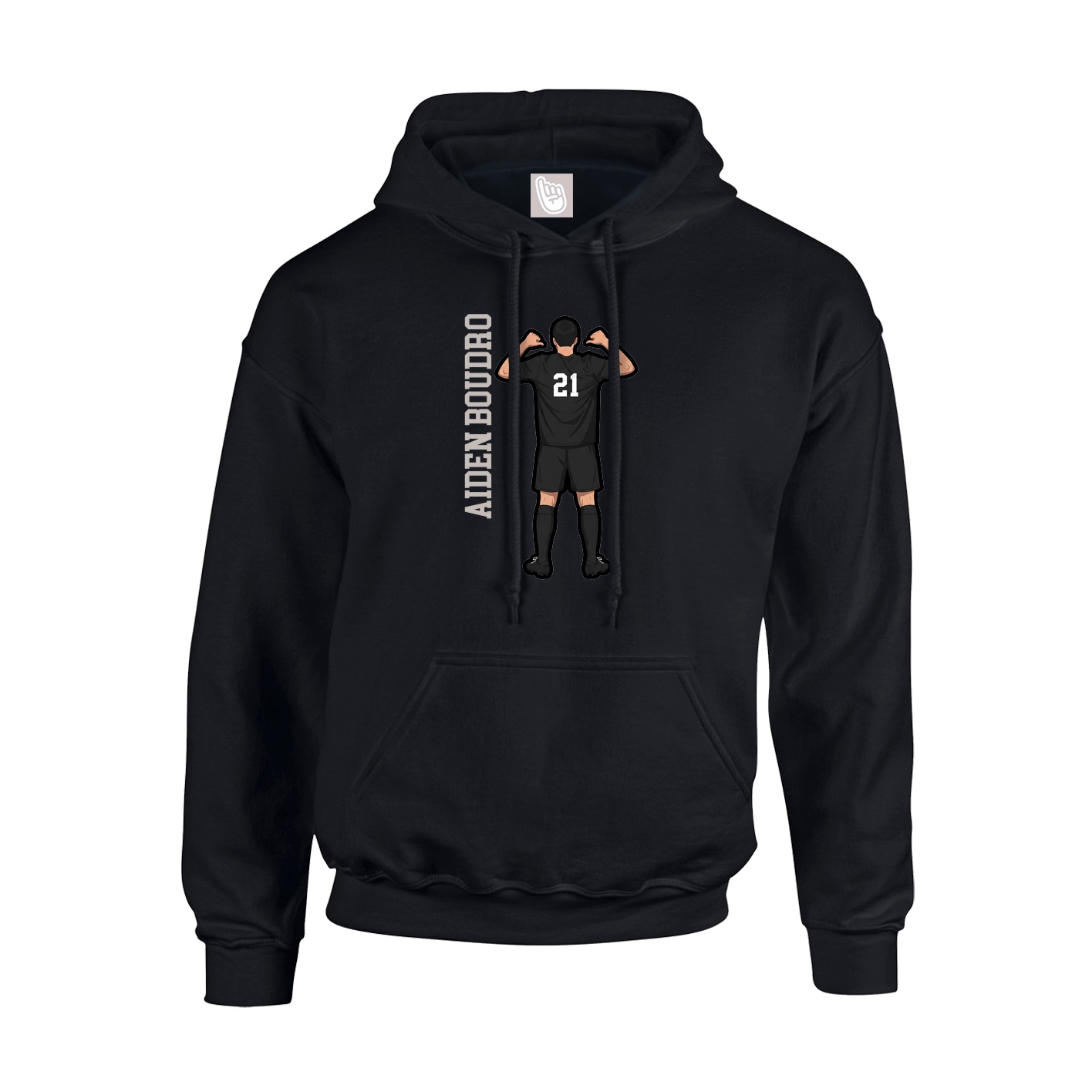 Hoodie — Name Vertical in Black
