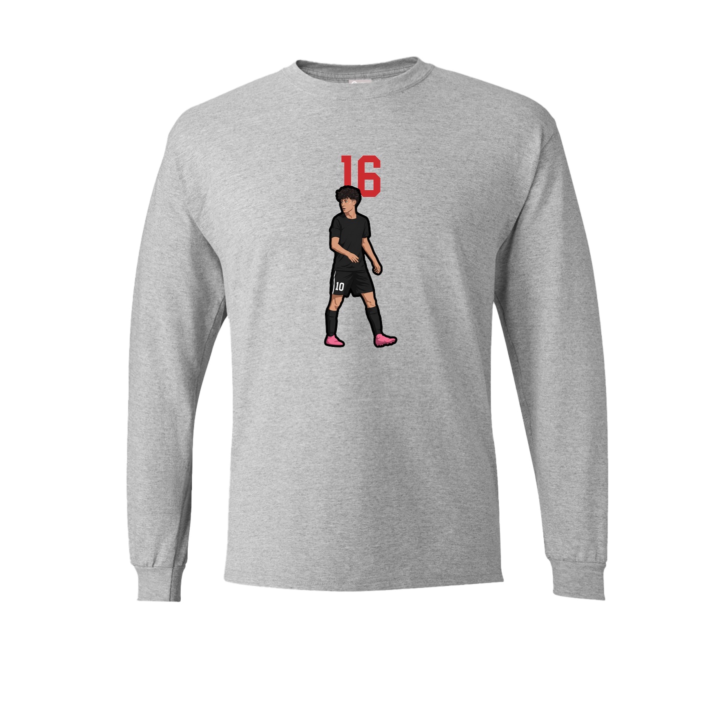 Long Sleeve Tee — Number Top in Grey