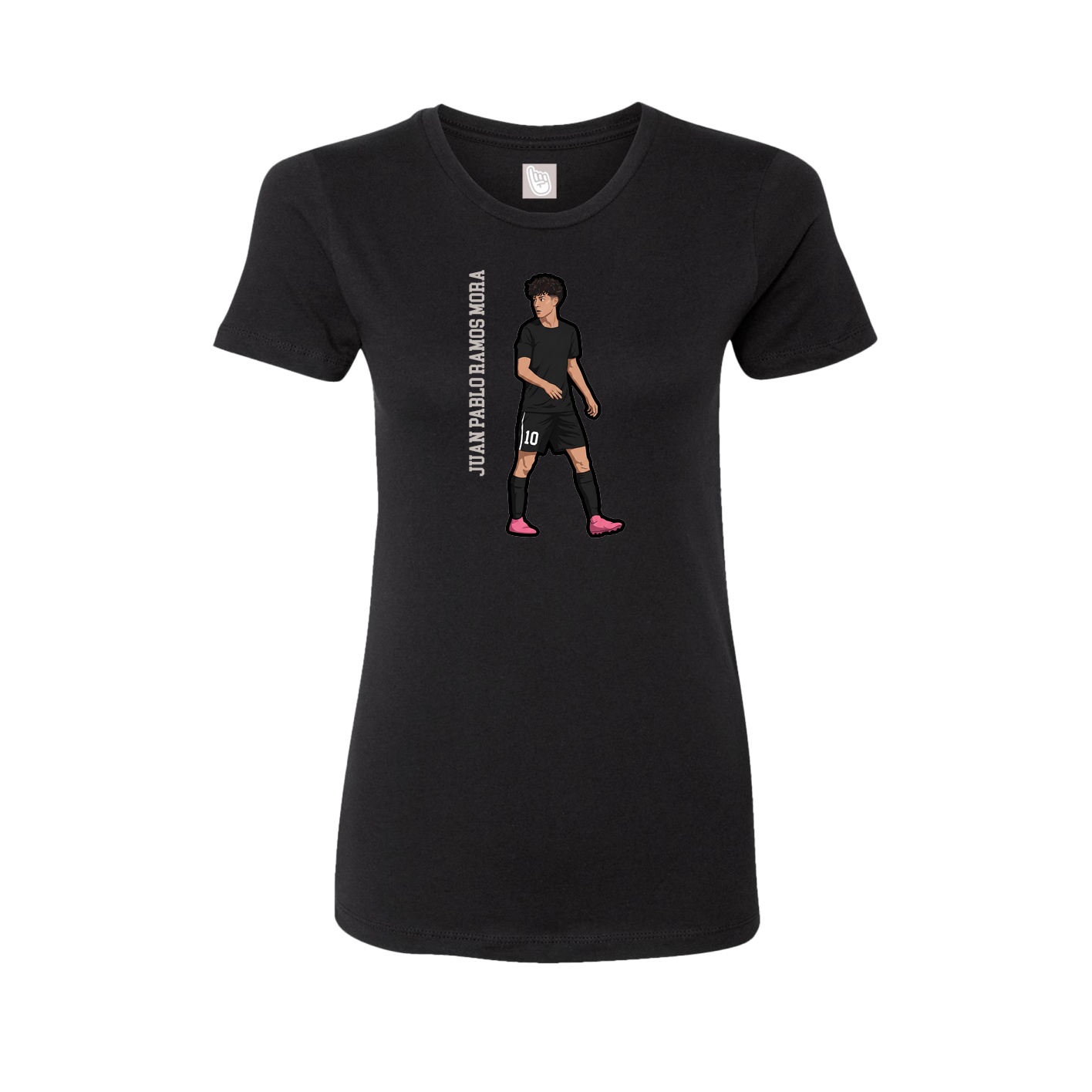 Fitted Women's Tee — Name Vertical in Black