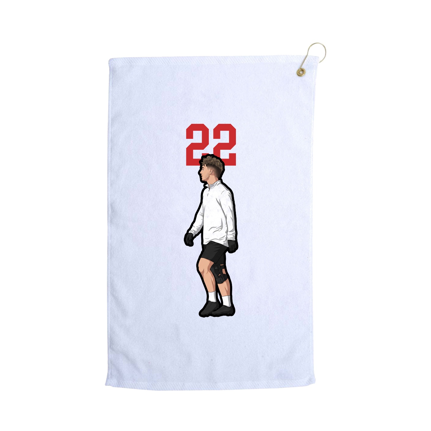 Golf Towel — Number Top in White