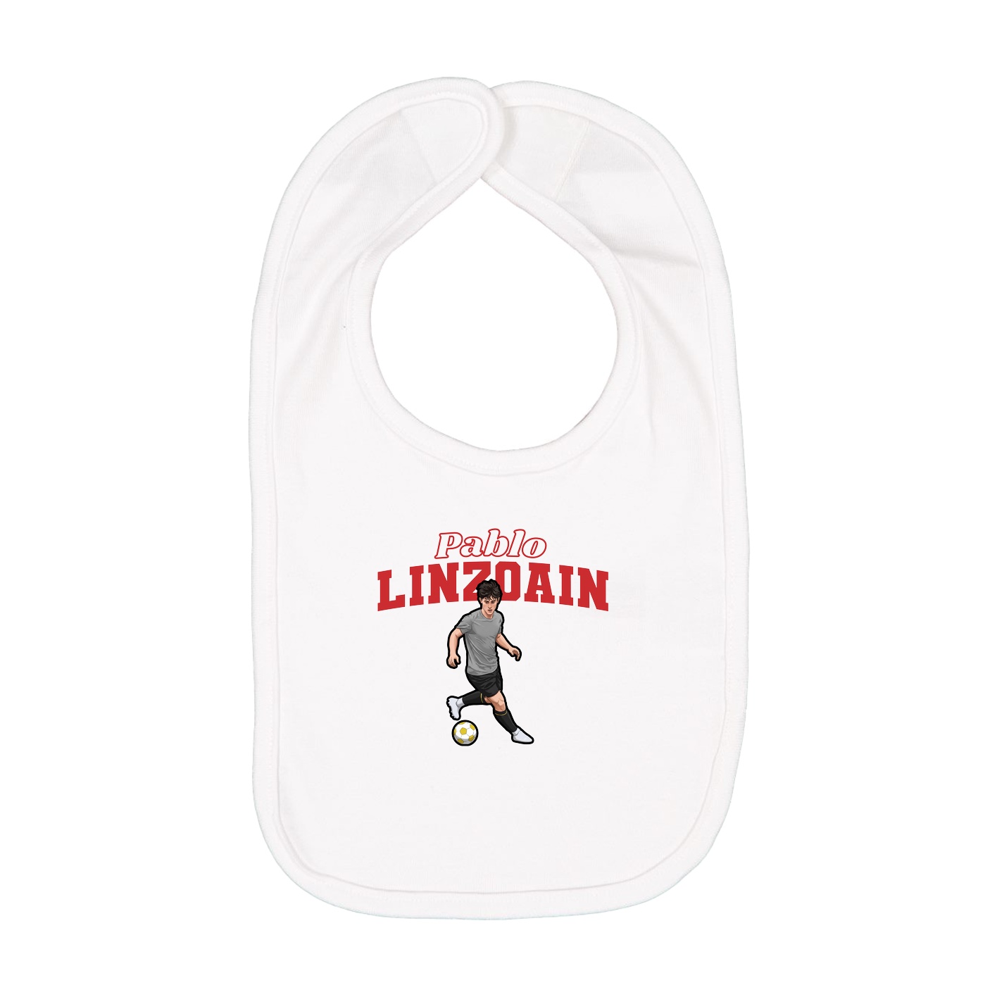Infant Bib — Name Arch in White