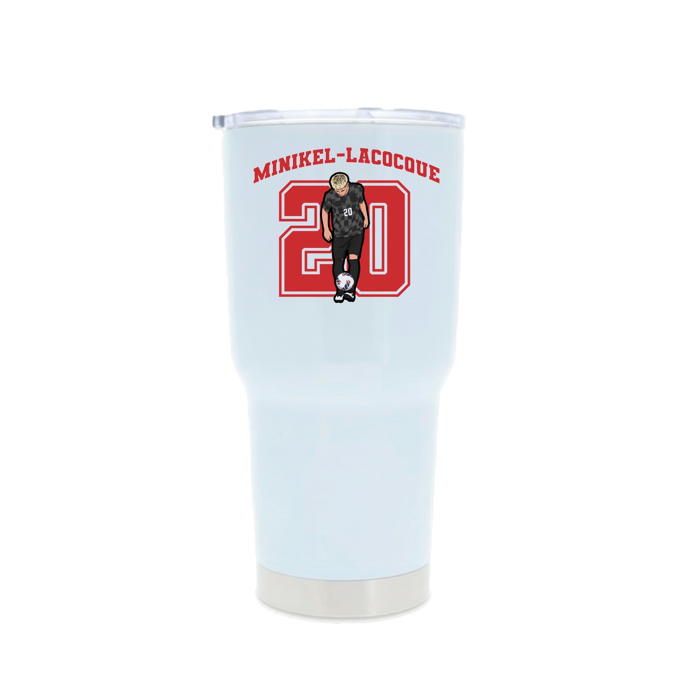 30oz Stainless Steel Tumbler — Number in White