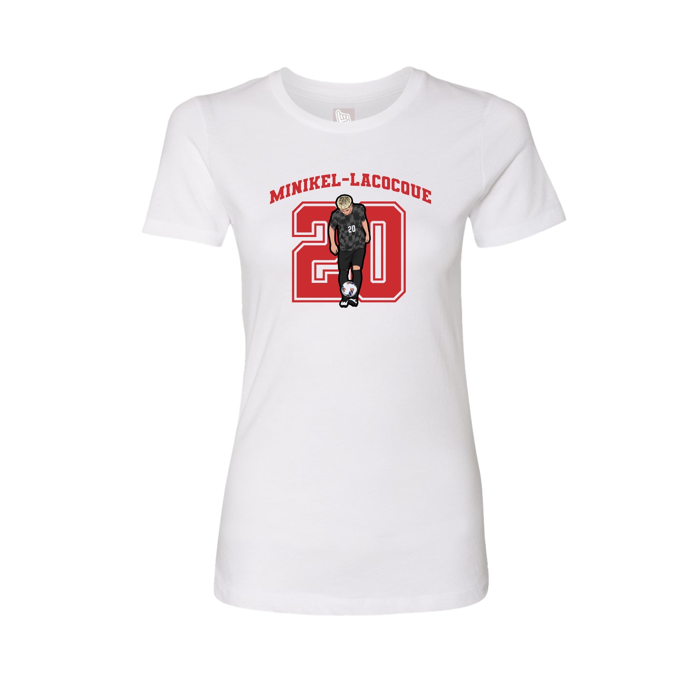 Fitted Women's Tee — Number in White