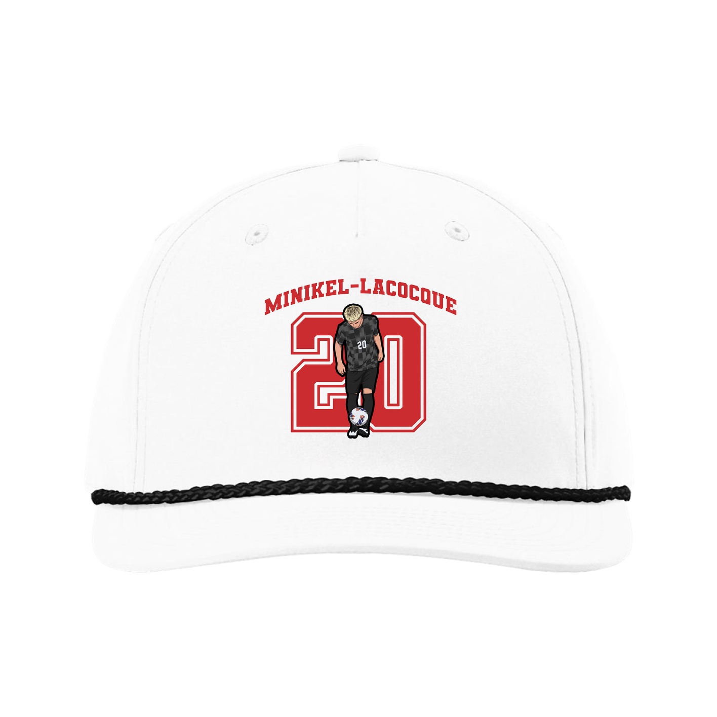 Five-Panel Classic Rope Cap — Number in White