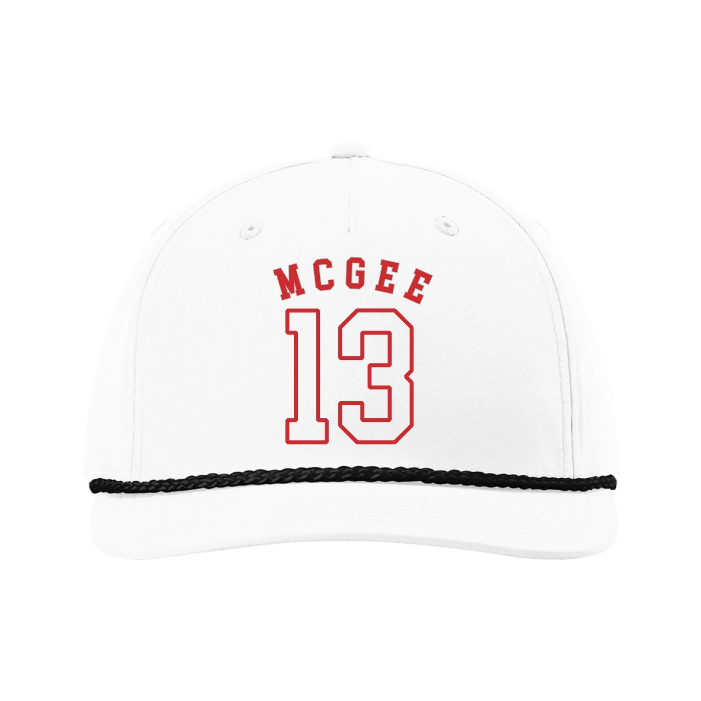 Five-Panel Classic Rope Cap — Shirsey Arch in White