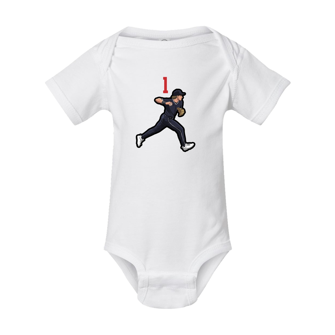 Baby Onesie — Number Top in White