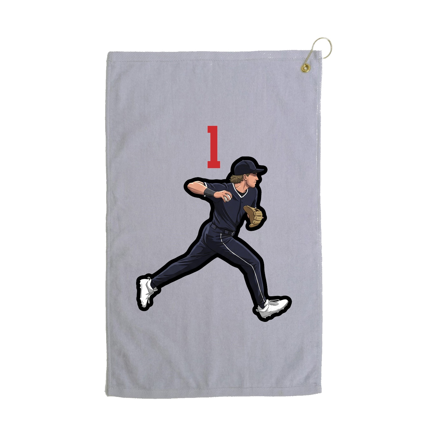 Golf Towel — Number Top in Grey