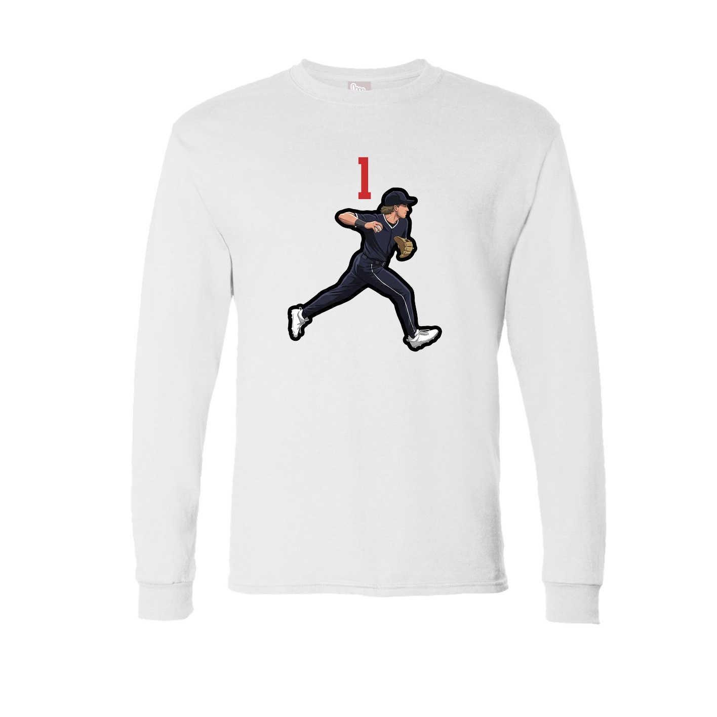Long Sleeve Tee — Number Top in White