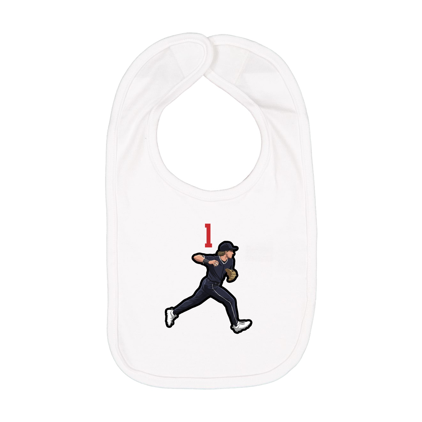 Infant Bib — Number Top in White