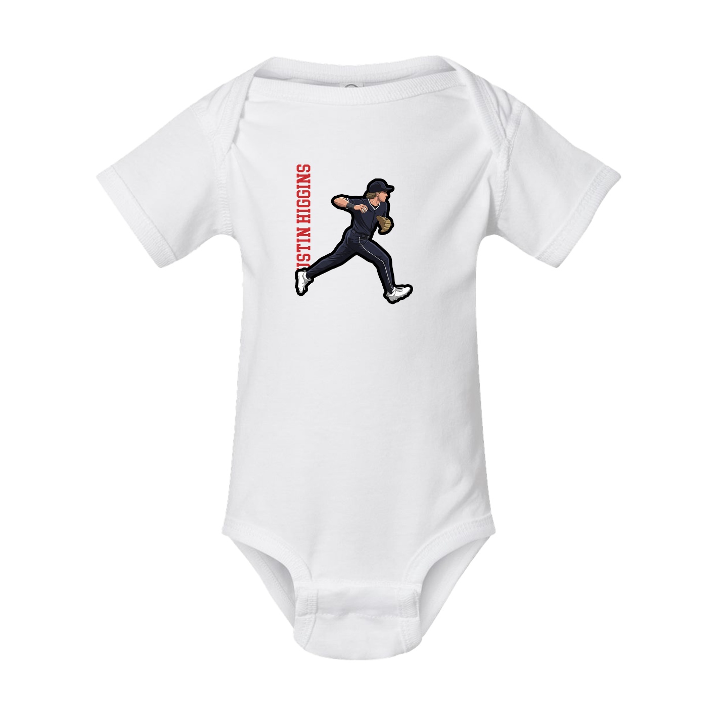 Baby Onesie — Name Vertical in White