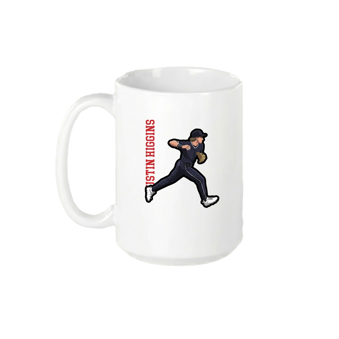 15oz Coffee Mug — Name Vertical in White