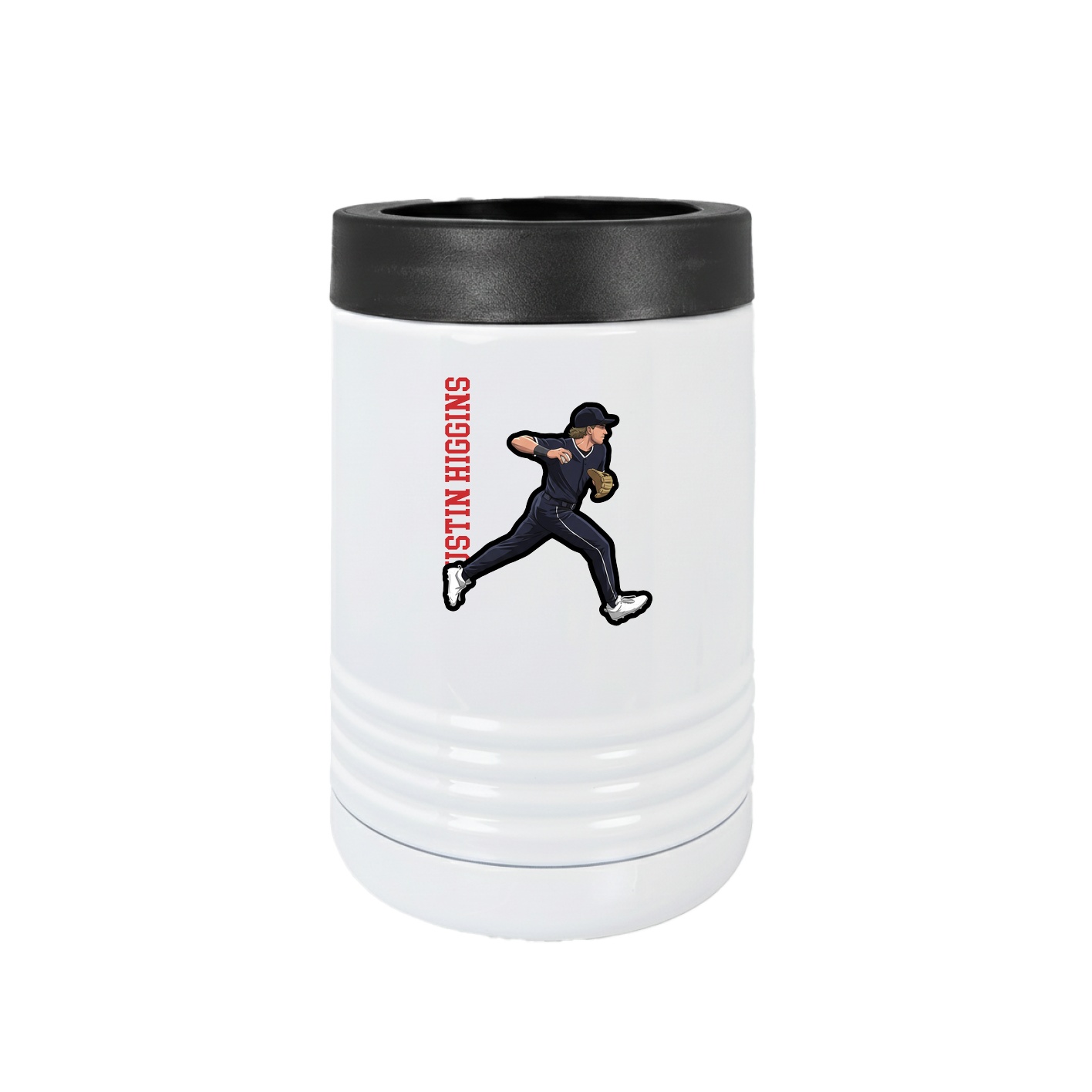 Beverage Holder — Name Vertical in White
