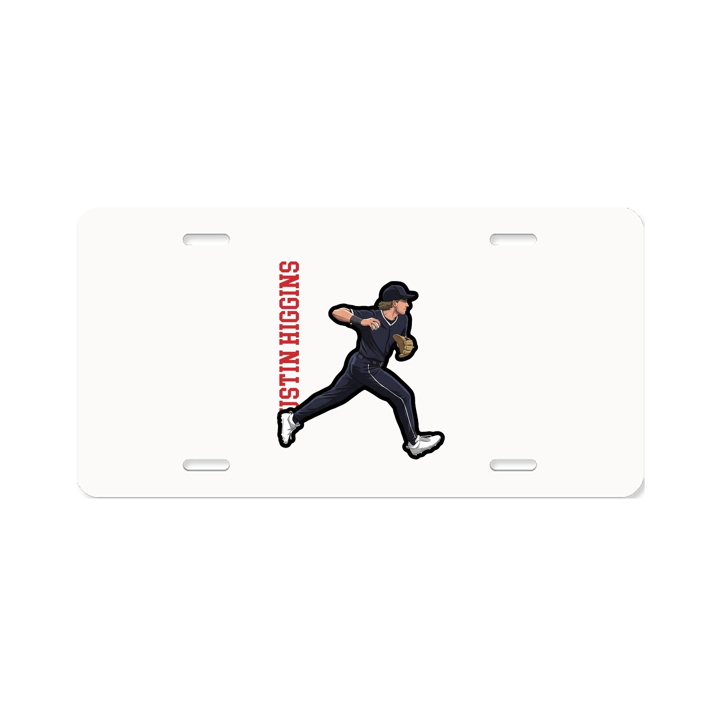 License Plate — Name Vertical in Classic