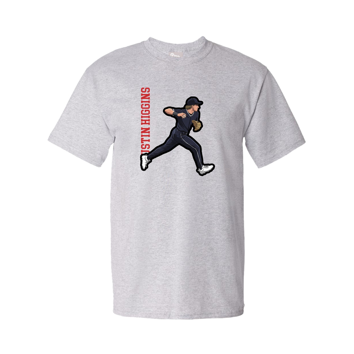 Tee — Name Vertical in Grey