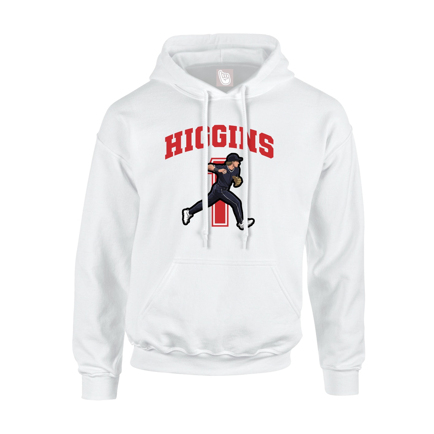 Hoodie — Number in White