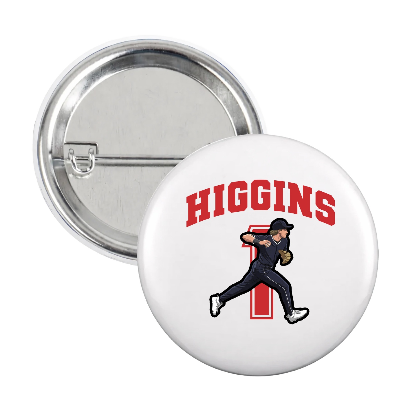 Game Day Button — Number in White