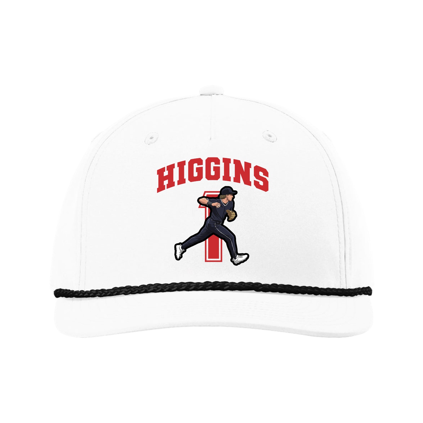 Five-Panel Classic Rope Cap — Number in White