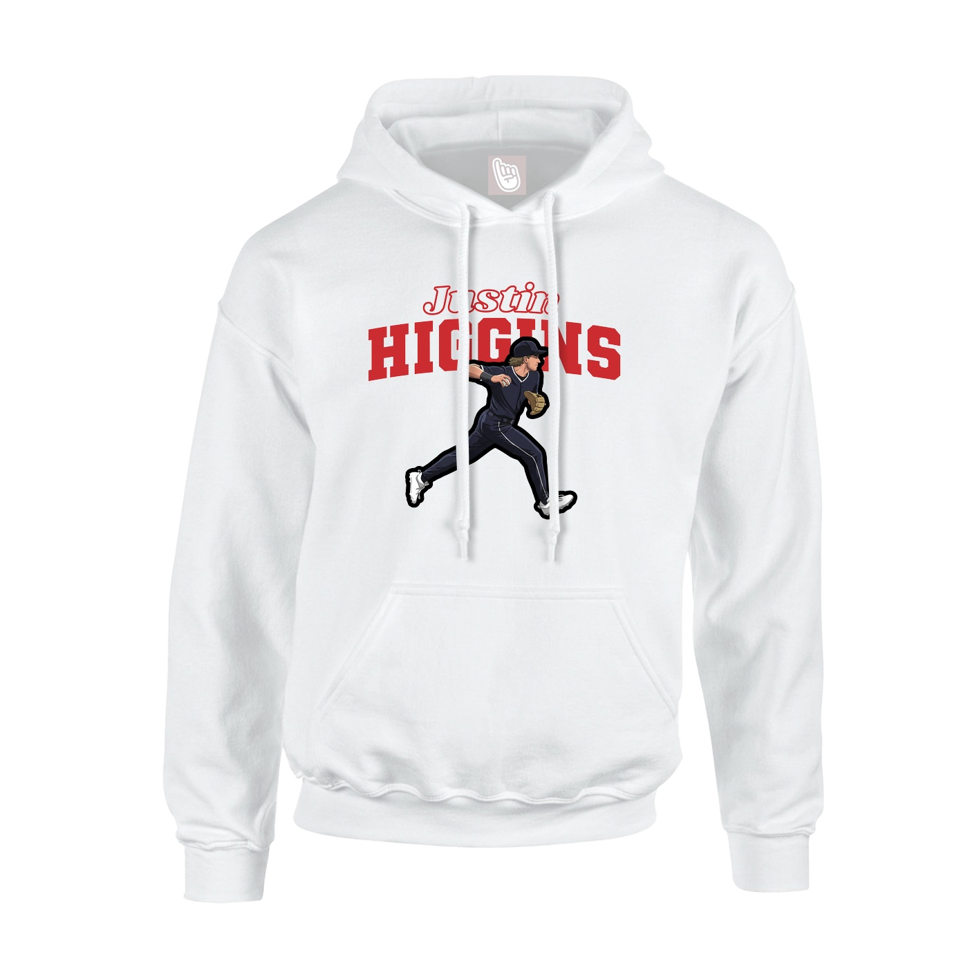Youth Hoodie — Name Arch in White