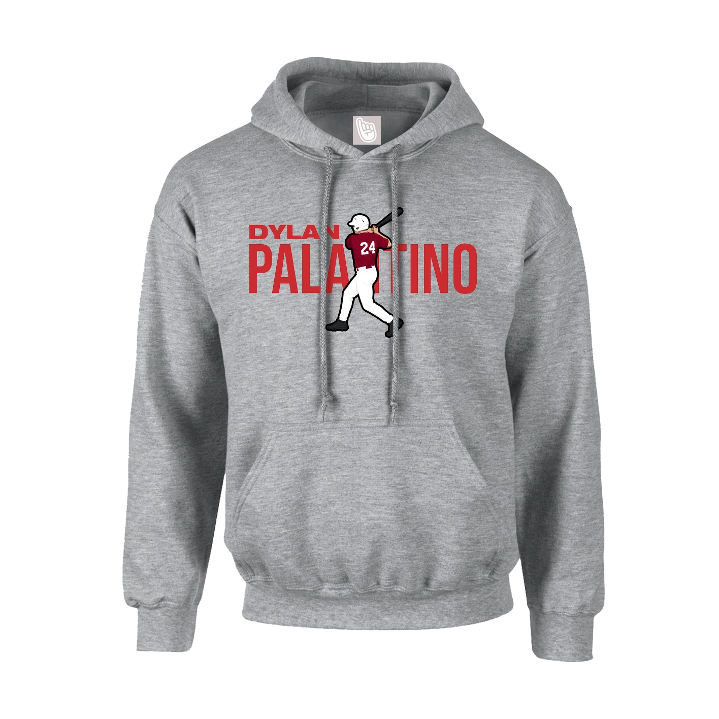 Youth Hoodie — Player Name in Grey
