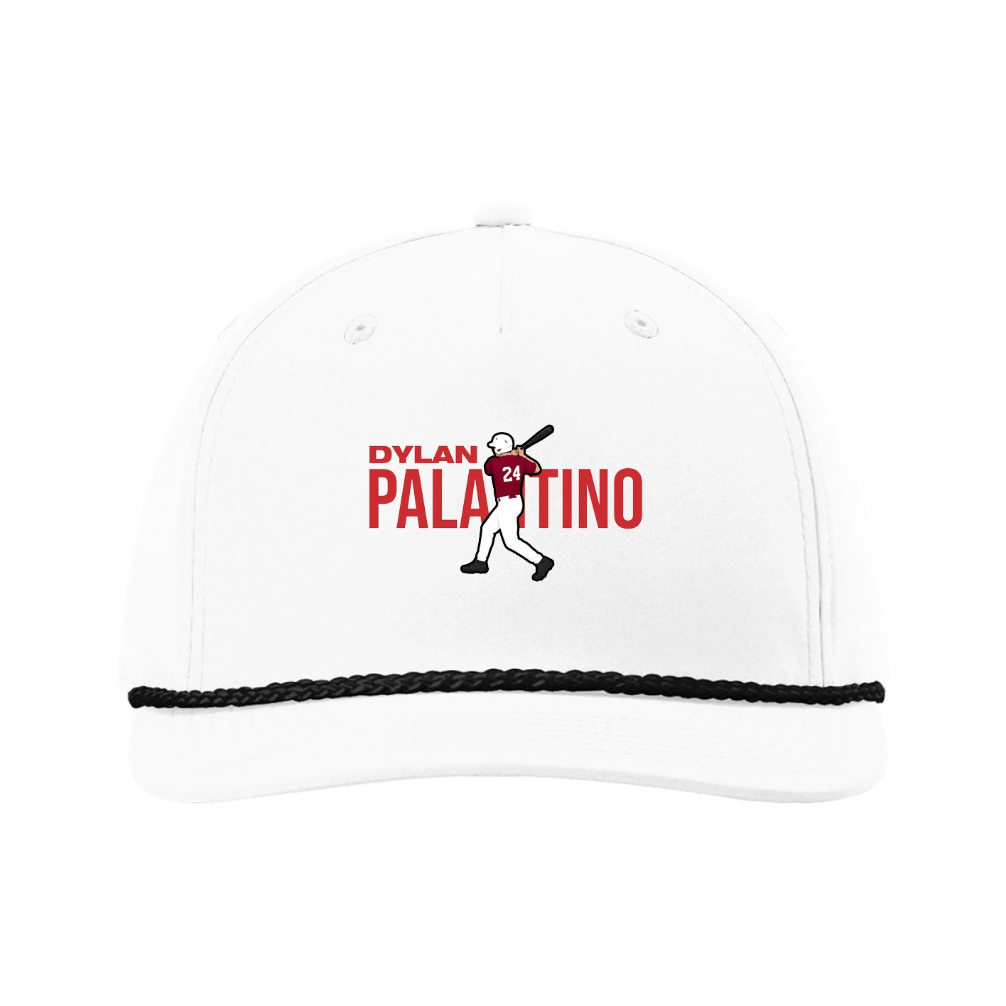 Five-Panel Classic Rope Cap — Player Name in White