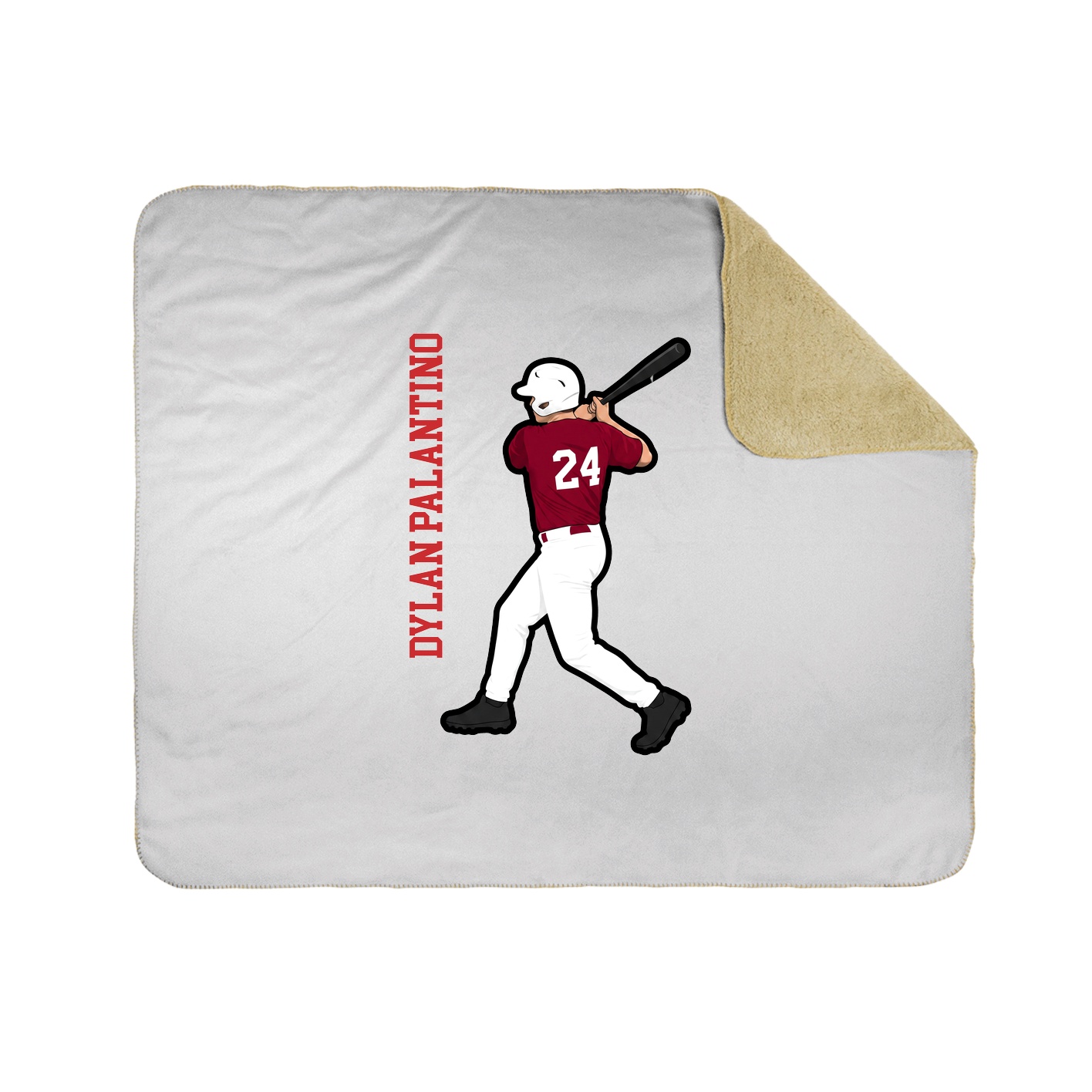 Throw Blanket — Name Vertical in White