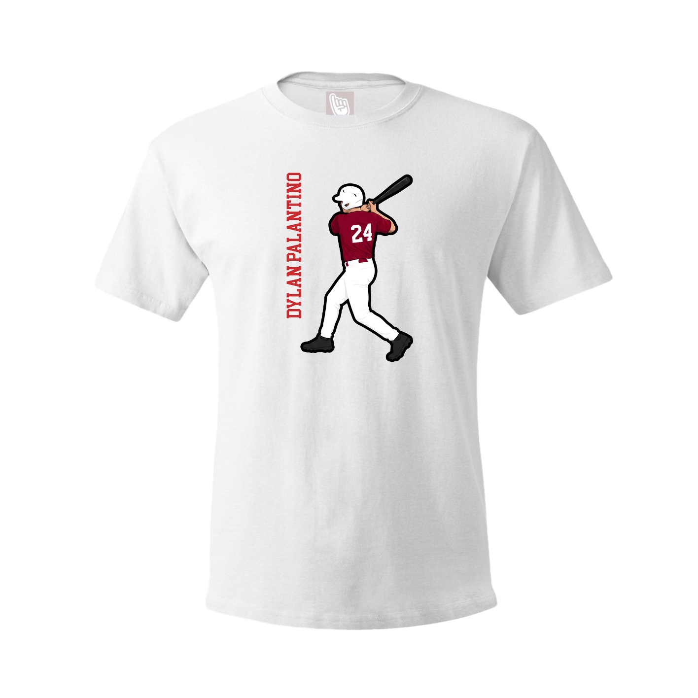Tee — Name Vertical in White