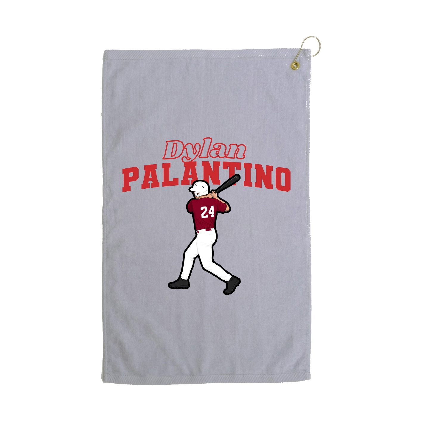 Golf Towel — Name Arch in Grey