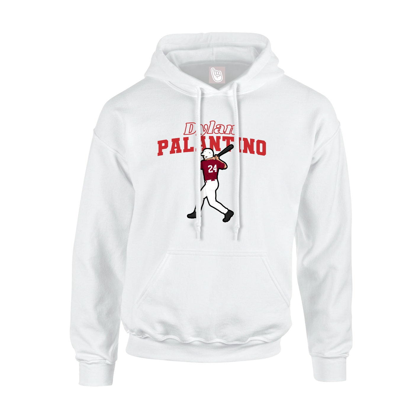 Youth Hoodie — Name Arch in White