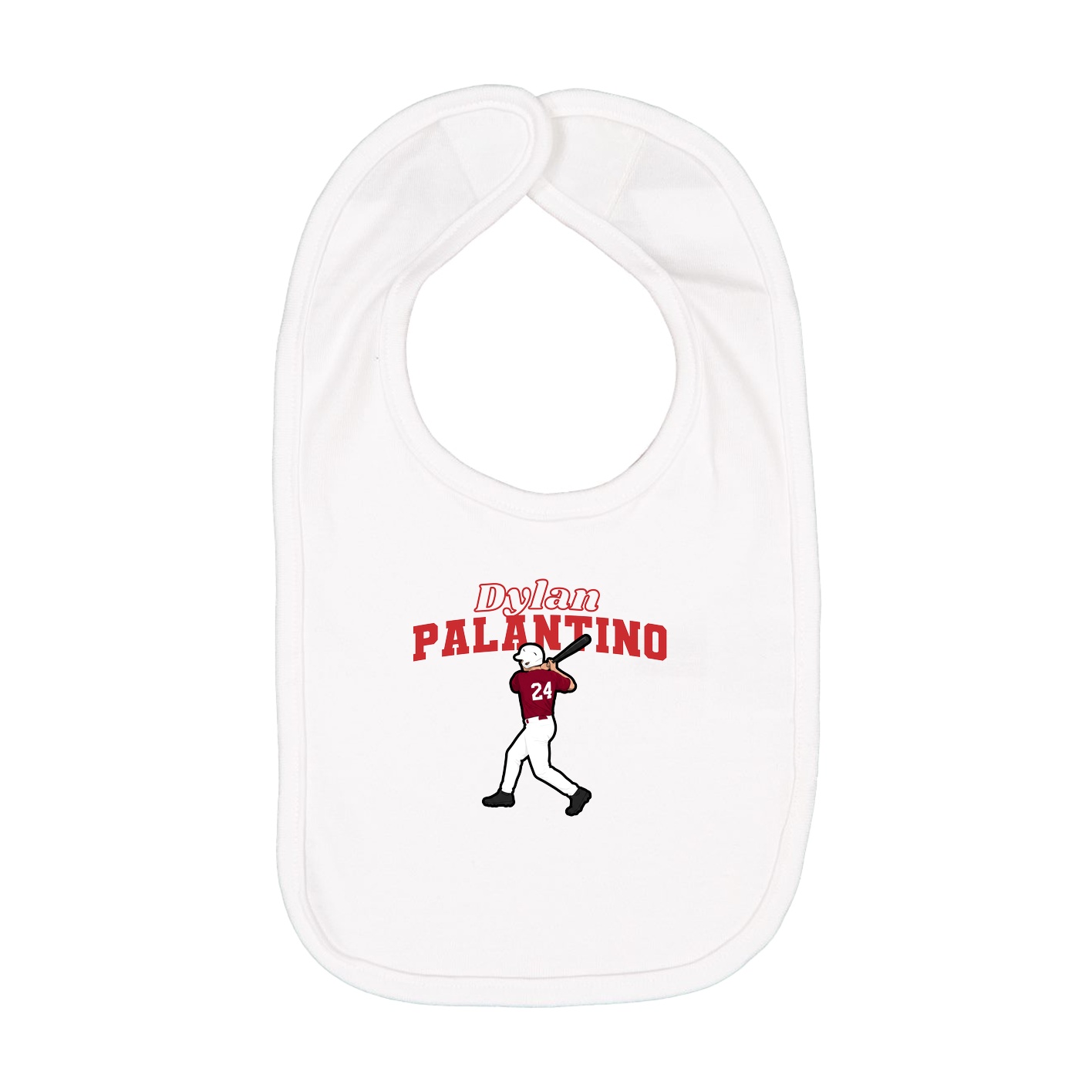 Infant Bib — Name Arch in White