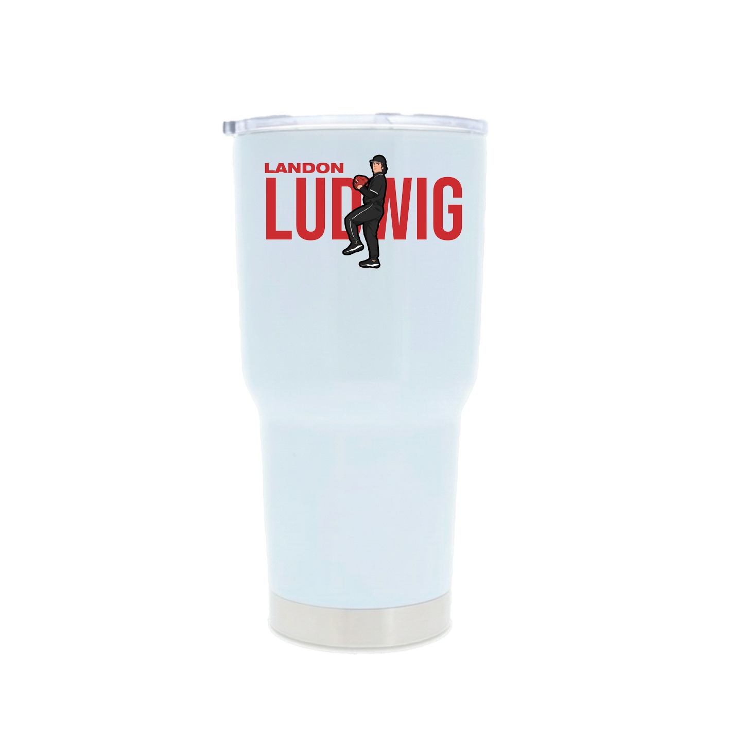 30oz Stainless Steel Tumbler — Player Name in White