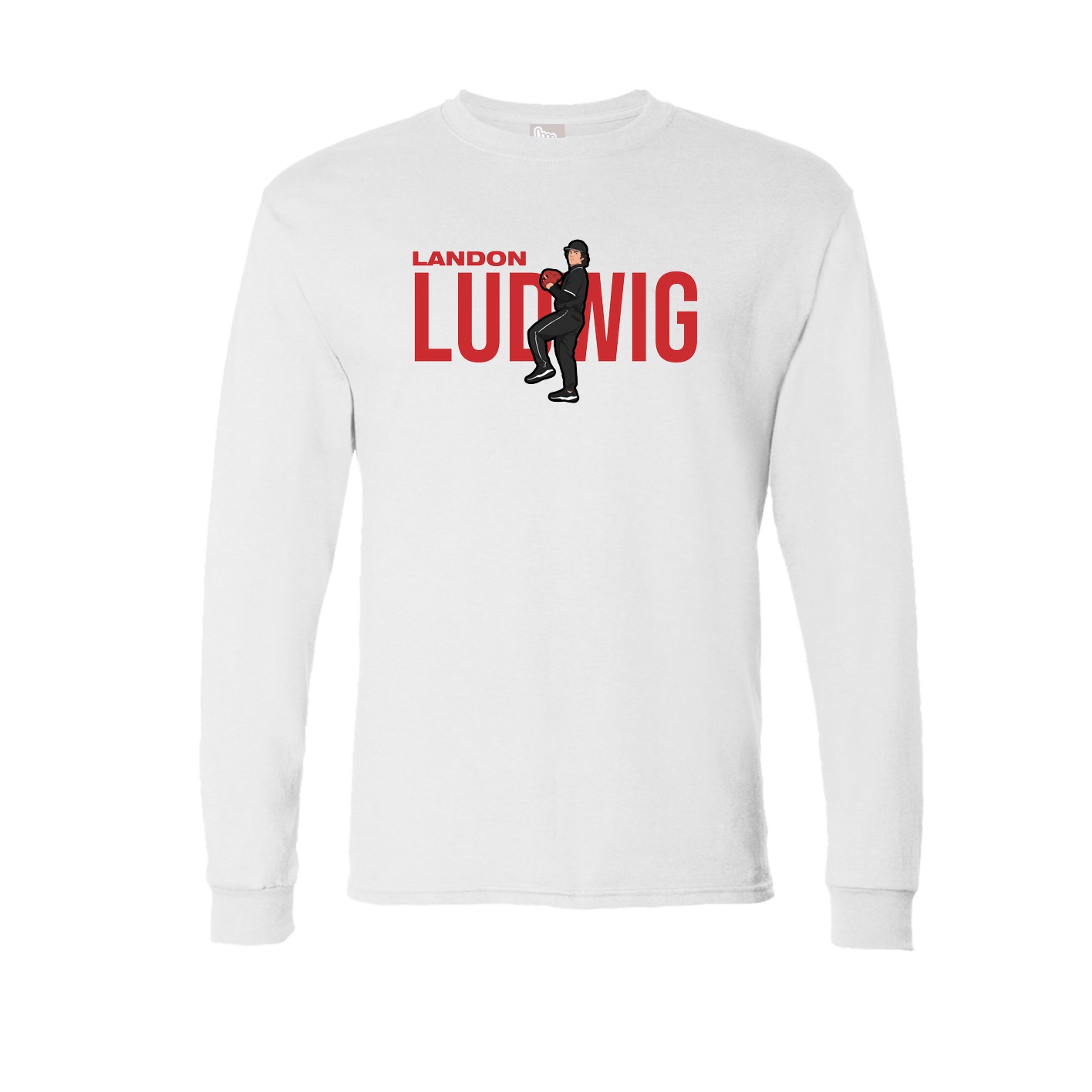 Long Sleeve Tee — Player Name in White