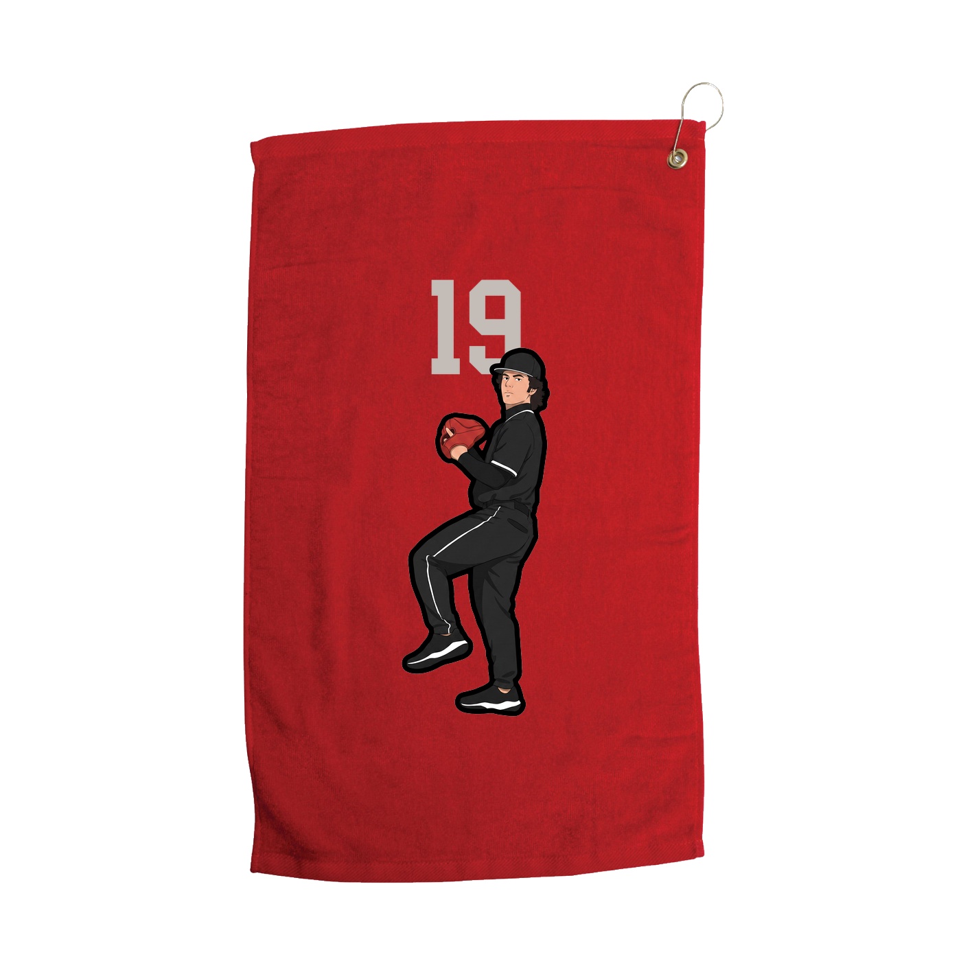 Golf Towel — Number Top in Red