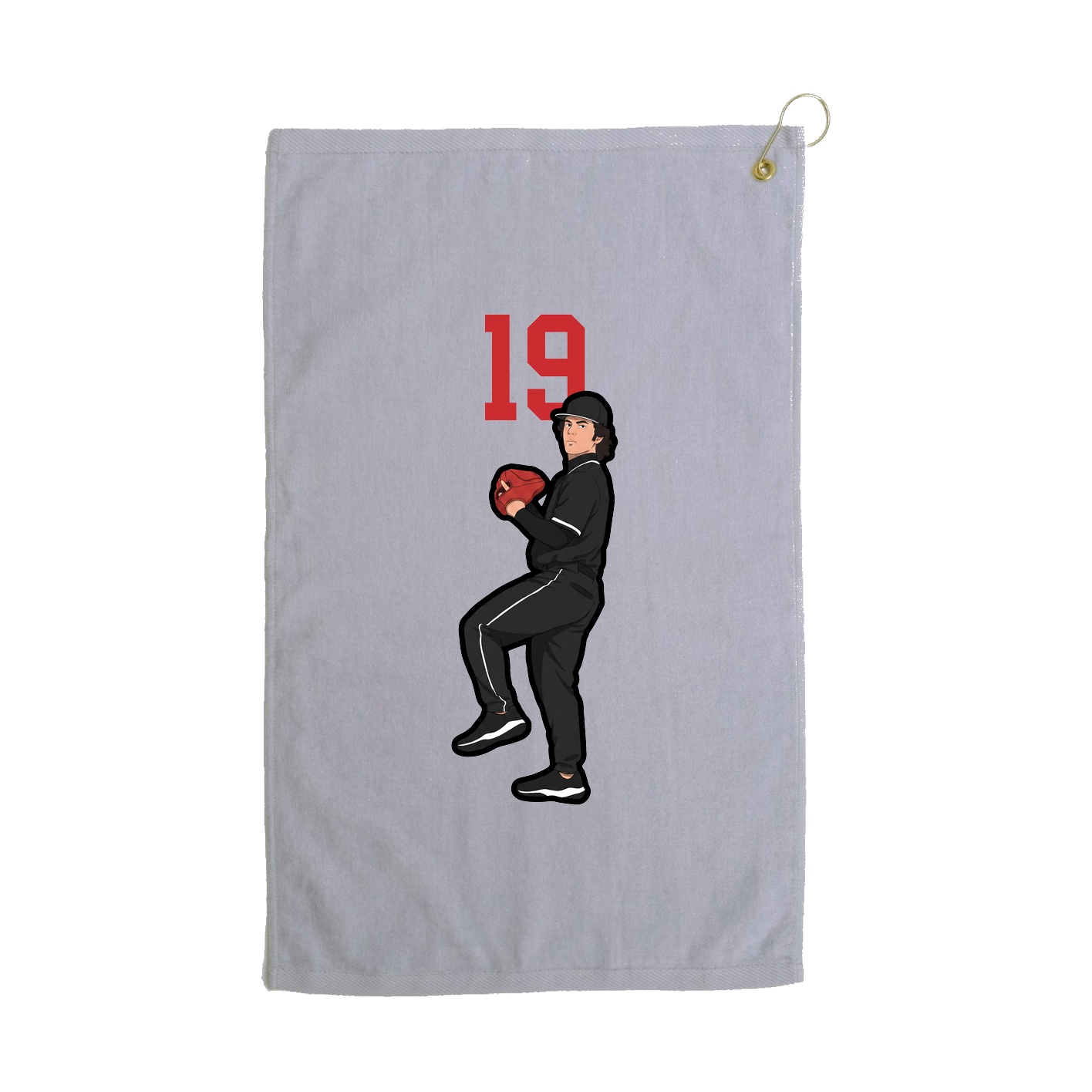 Golf Towel — Number Top in Grey