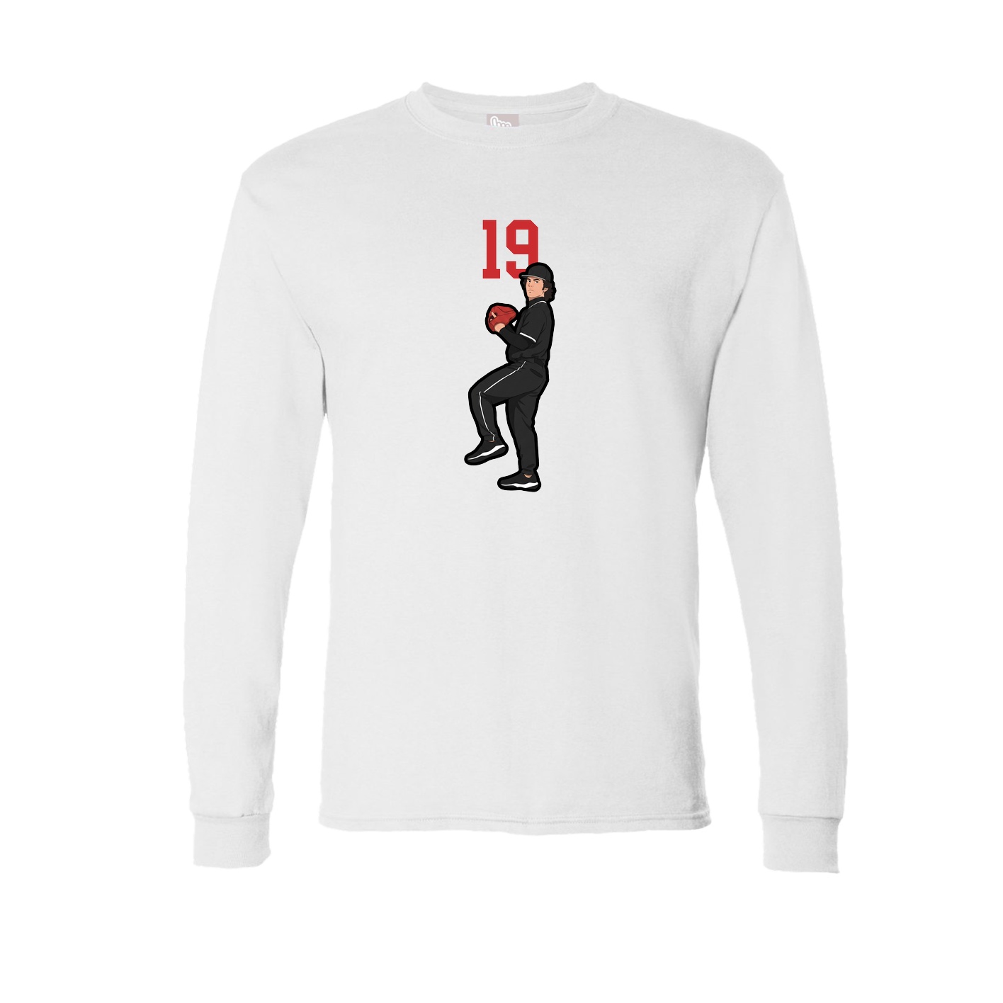 Long Sleeve Tee — Number Top in White
