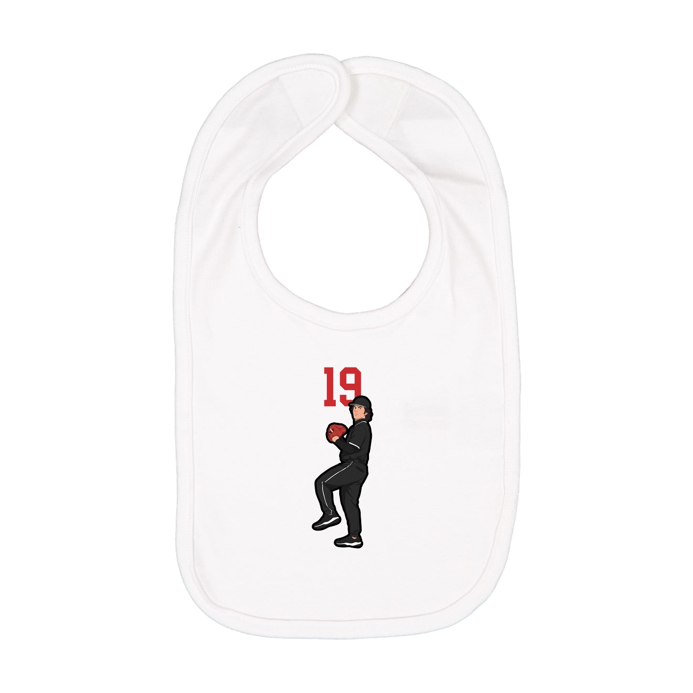 Infant Bib — Number Top in White