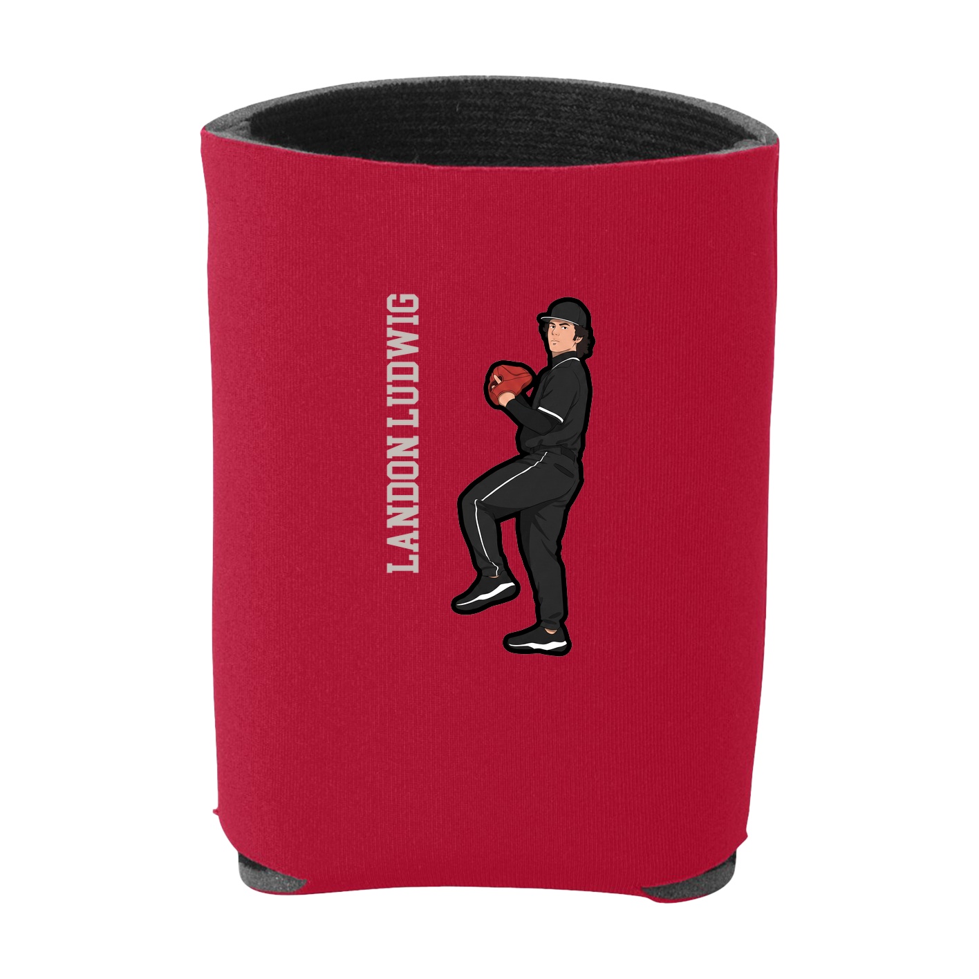 Can Holder — Name Vertical in Red