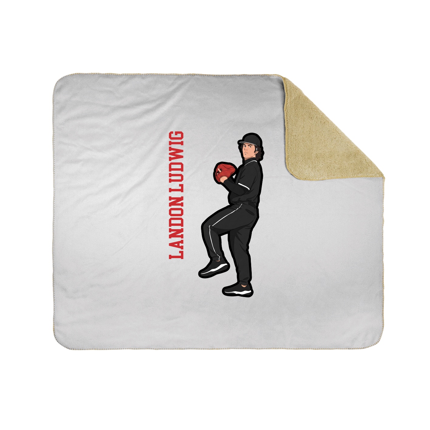 Throw Blanket — Name Vertical in White