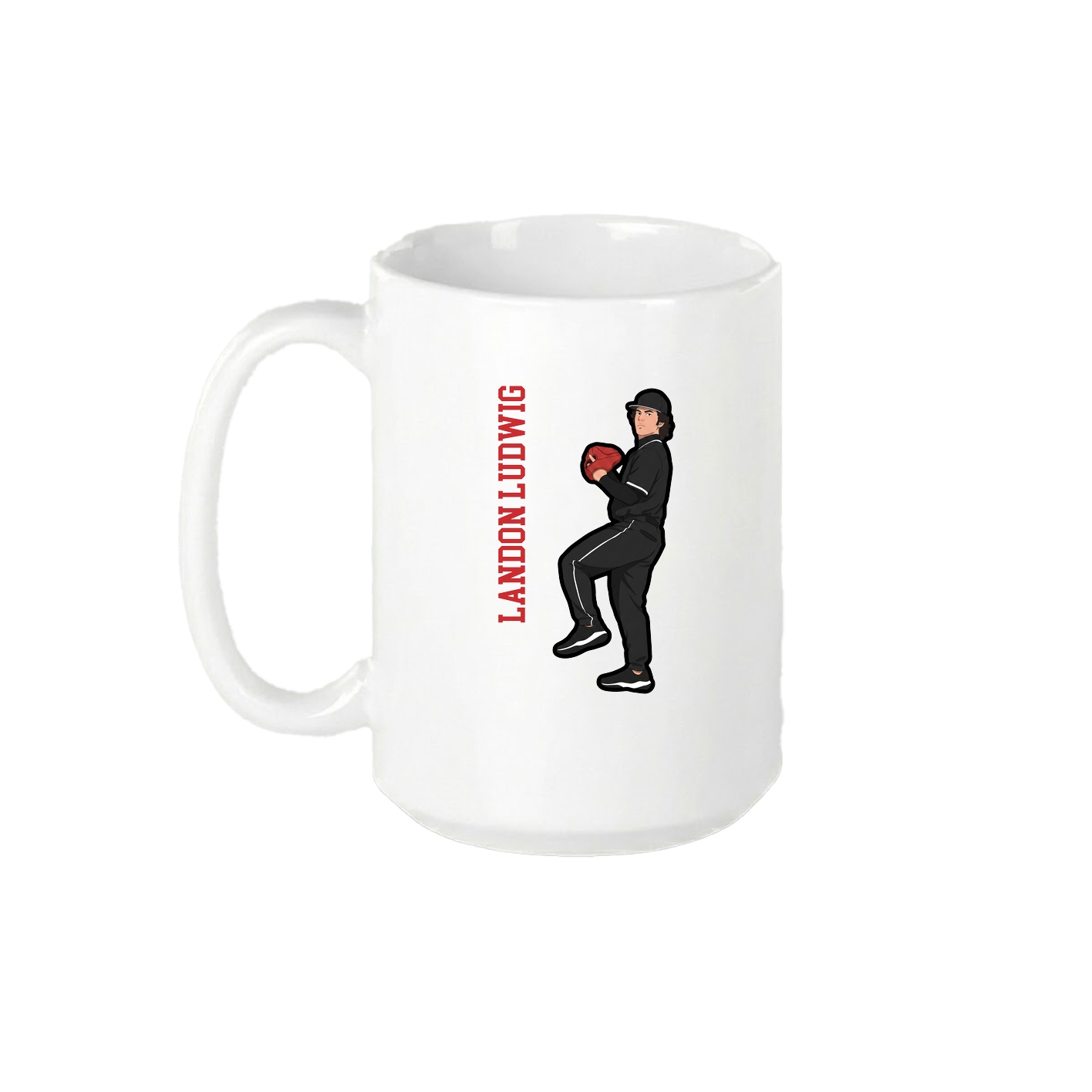 15oz Coffee Mug — Name Vertical in White