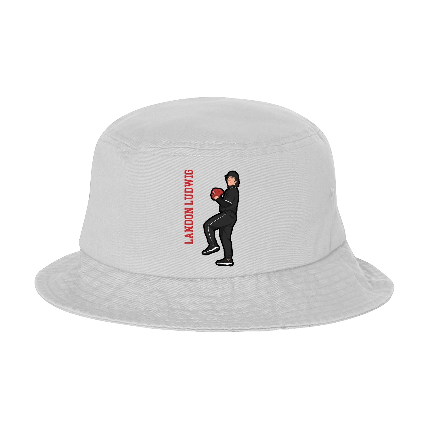 Bucket Cap — Name Vertical in White