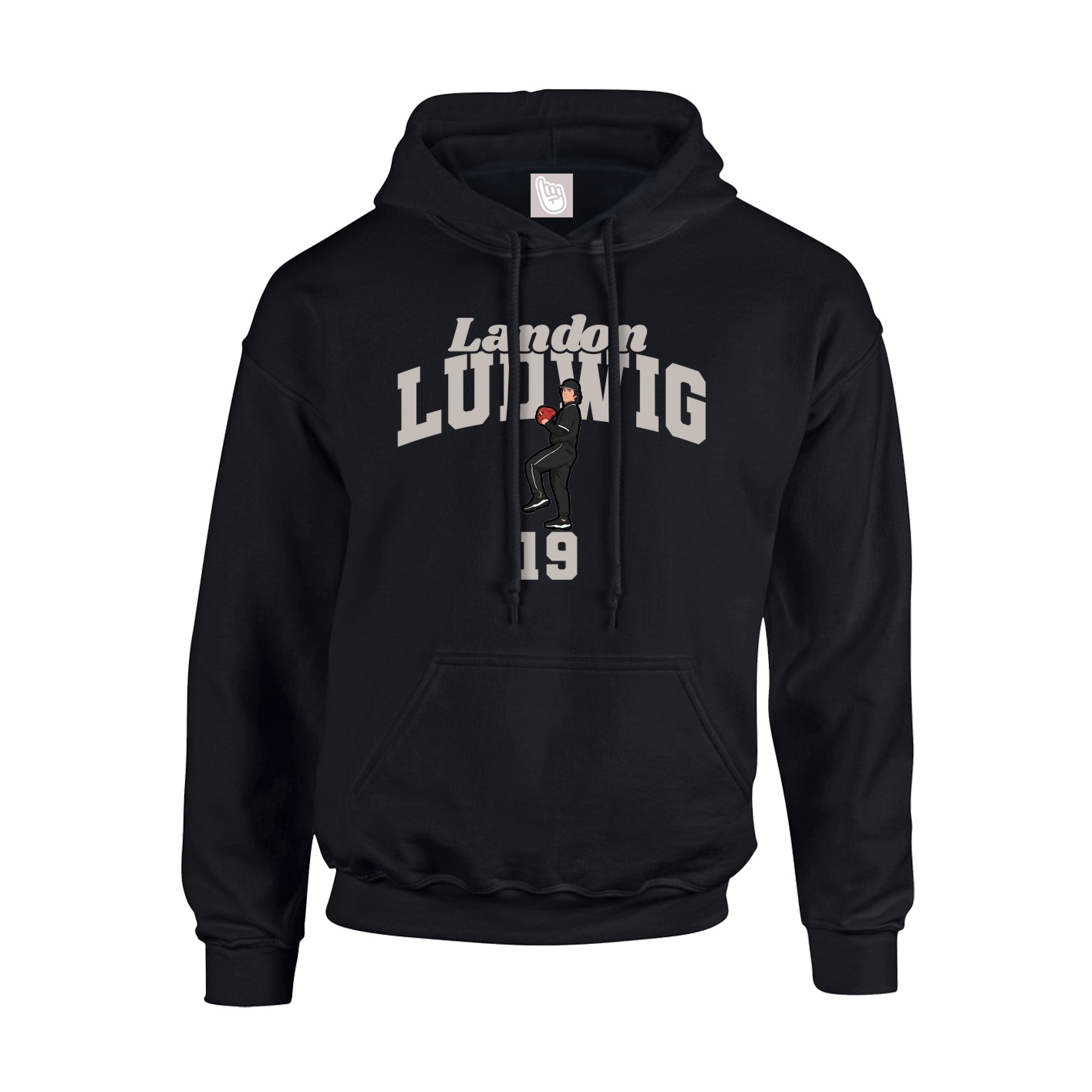 Youth Hoodie — Signature Arch in Black