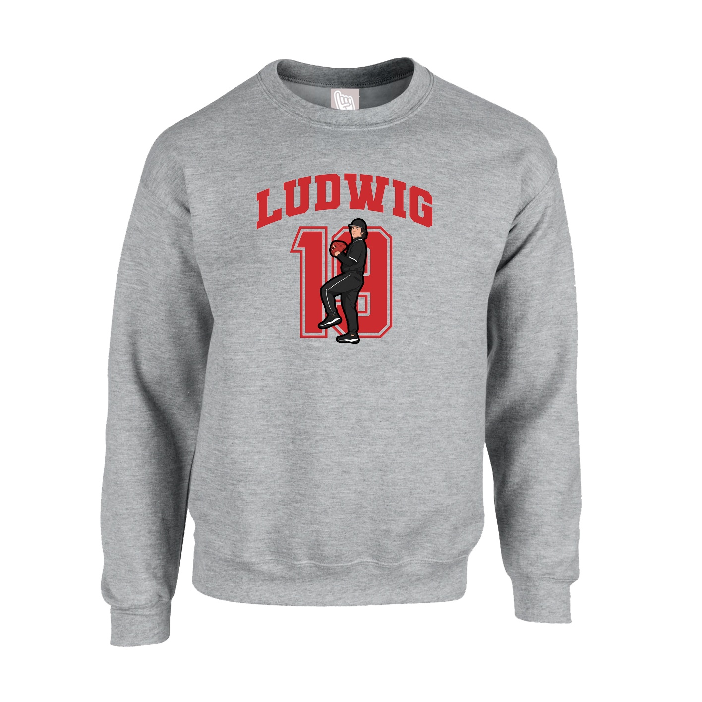 Fleece Crew — Number in Grey